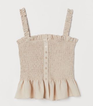 H&M + Smocked Linen Top