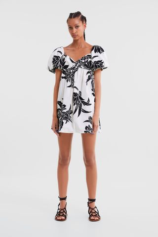 Zara + Floral Print Dress