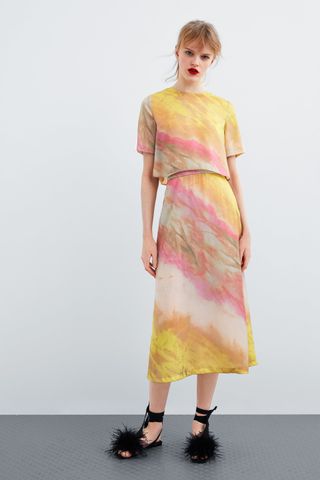 Zara + Tie Dye Skirt