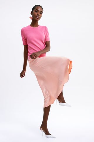 Zara + Satin Skirt