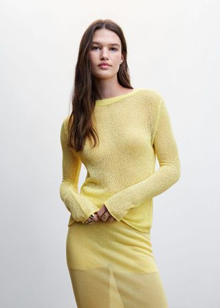 Mango + Semi-Transparent Knitted Sweater