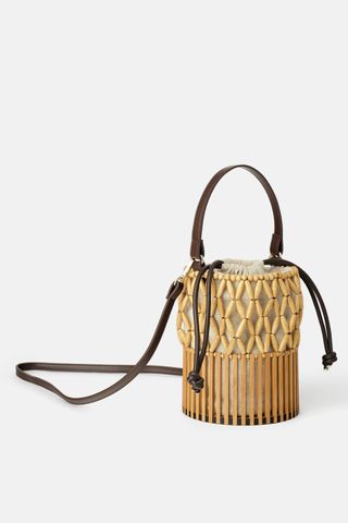 Zara + Mini Basket Bag With Natural Pieces