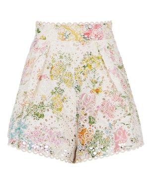 Zimmermann + Heathers Printed Broderie Anglaise Shorts