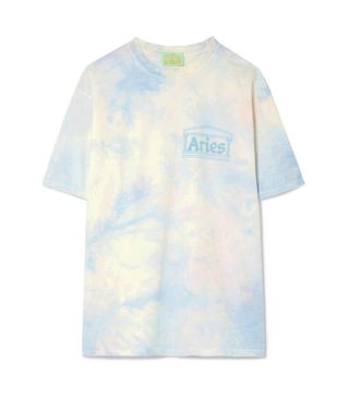 Aries + Flocked Tie-Dye Cotton-Jersey T-Shirt