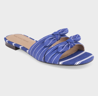 Who What Wear x Target + Florence Striped Bow Slide Sandals