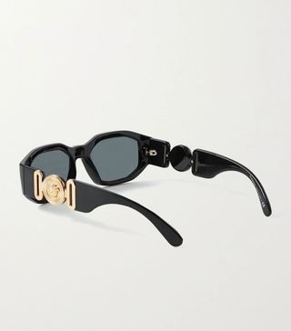 Versace + Hexagon-Frame Acetate and Gold-Tone Sunglasses