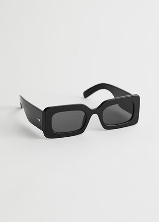 & Other Stories + Squared Thick Frame Sunglasses