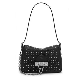 Mulberry + Mini Keeley Black Small Classic Grain With Rivets