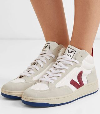 Veja + Roraima Rubber-Trimmed Mesh and Suede High-Top Sneakers