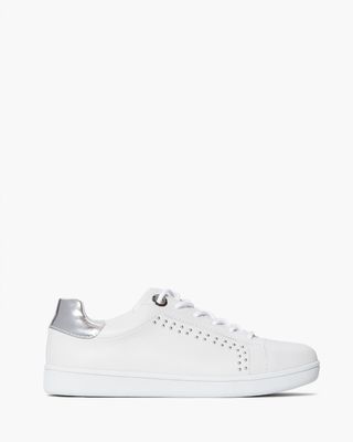 Paige + Alina White Leather Sneakers