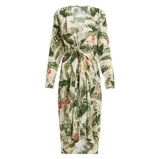 Adriana Degreas x Cult Gaia + Tropical Floral-Print Silk Cover-Up Robe