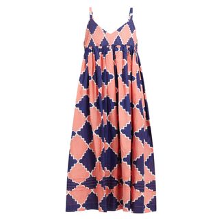 Story MFG + Daisy Geometric-Print Cotton Midi Dress
