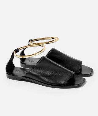 Topshop + Flora Black Anklet Sandals