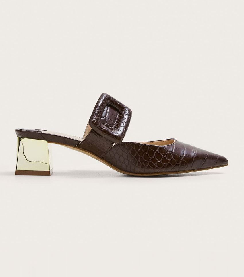 Mango + Shoe Bucket Tip Croc-Effect