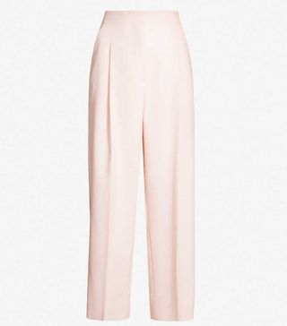 Sandro + High-Rise Wide Twill Trousers