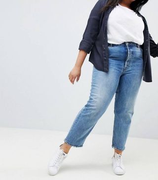 ASOS + Design Curve Florence authentic straight leg jeans in light stone wash