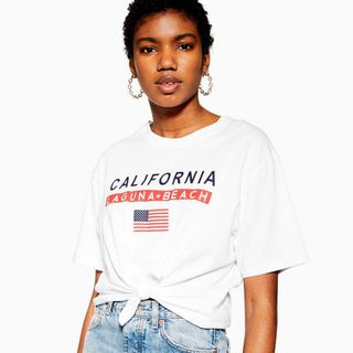 Topshop + California Beach Knot Crop T-Shirt