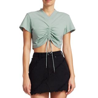 Alexander Wang.T + Front Tie Cropped Tee