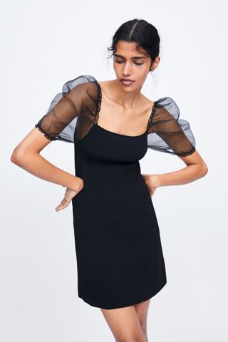 Zara + Balloon Sleeve Knit Dress