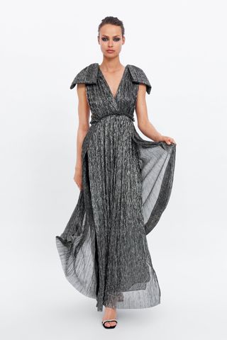 Zara + Limited Edition Dress With Metallic Thread