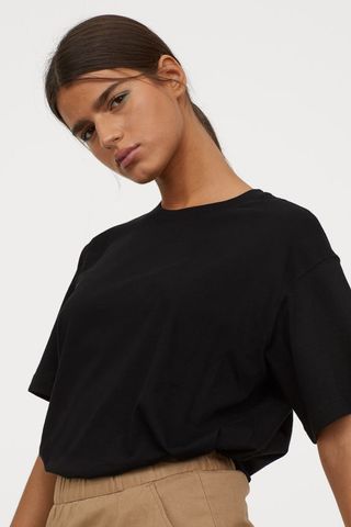 H&M + Wide-Cut Cotton T-Shirt