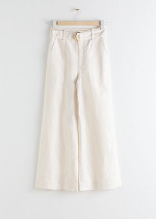& Other Stories + Cotton Linen Flared Trousers