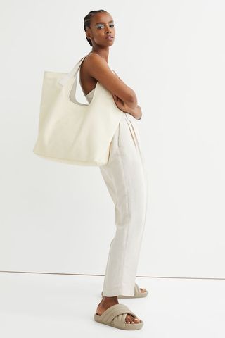 H&M + Linen Ankle-Length Trousers