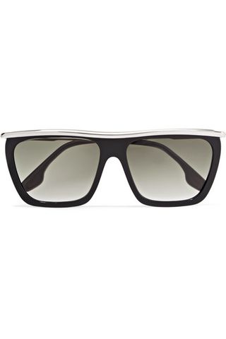 Victoria Beckham + D-Frame Acetate and Silver-Tone Sunglasses