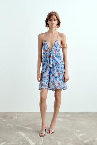 Zara + Short Dress With Rhinestones