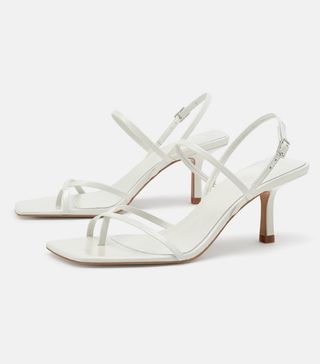 Zara + White Strappy Sandals