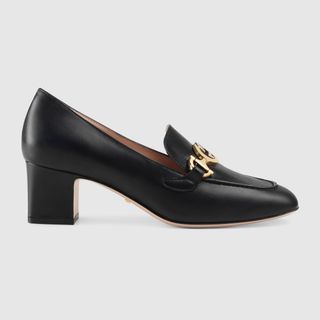 Gucci + Zumi Leather Mid-Heel Loafer
