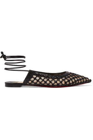 Christian Louboutin + Cage and Curry Woven Leather and Mesh Fats