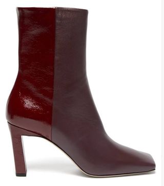 Wandler + Isa Two-Tone Square-Toe Leather Boots