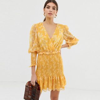 Keepsake + Embrace Mini Dress in Golden Floral