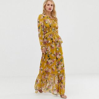 Forever New + Maxi Dress with Lace Details in Floral Print