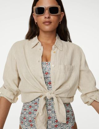 M&S Collection + Pure Linen Oversized Shirt