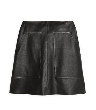 Arket + Leather Mini Skirt