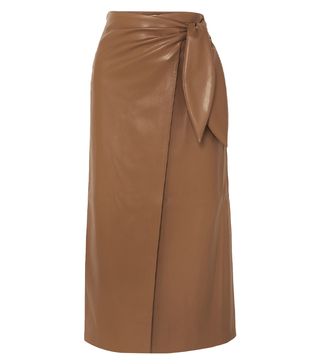 Nanushka + Vegan Leather Wrap Skirt