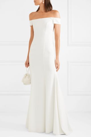 Rime Arodaky + Louvre Off-the-Shoulder Crepe Gown