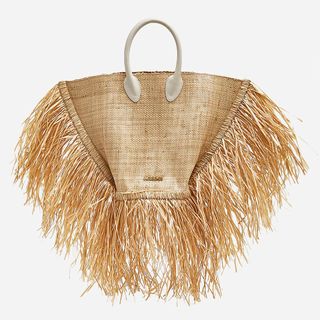 Jacquemus + Baci Woven Bag in Beige