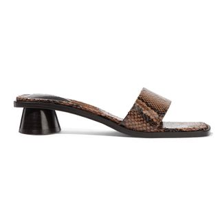 By Far + Sonia Snake-Effect Leather Mules