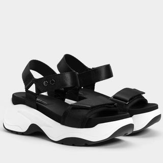 Bershka + Sporty Fabric Platform Sandals
