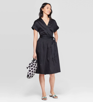 Who What Wear x Target + Short Sleeve V-Neck Wrap Dress