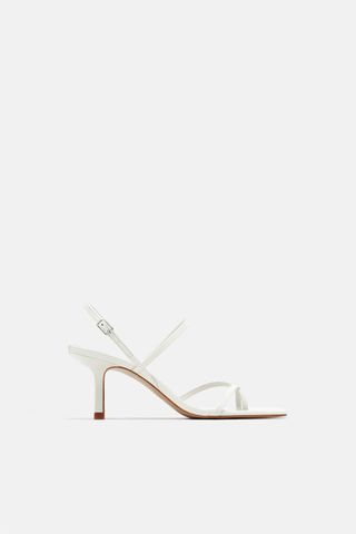 Zara + Strappy Mid-Heel Sandals