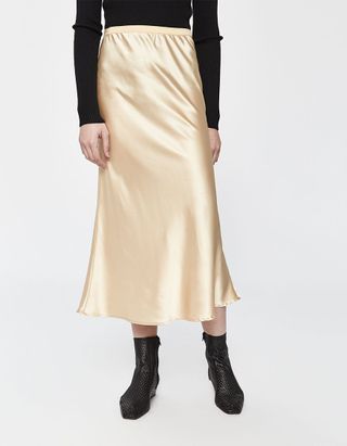 Stelen + Madina Slip Skirt in Gold
