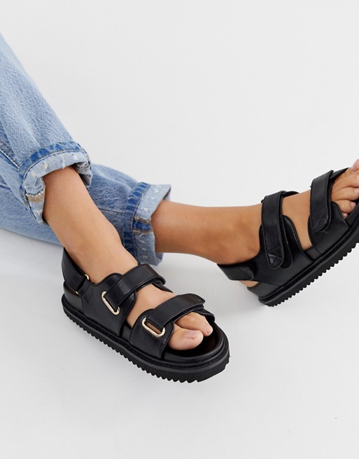 ASOS + Forbidden Chunky Sandals in Black