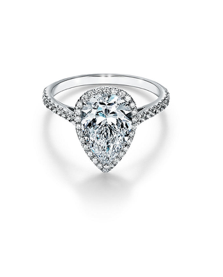 Tiffany & Co. + Tiffany Soleste Pear-Shaped Halo Engagement Ring