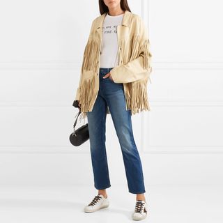 Mother + The Dutchie Cropped High-Rise Straight-Leg Jeans