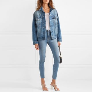 L'Agence + Margot Cropped High-Rise Stretch Skinny Jeans
