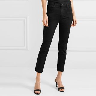 J Brand + Ruby Cropped High-Rise Slim-Leg Jeans